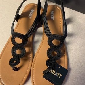Brand new black sequin sandals